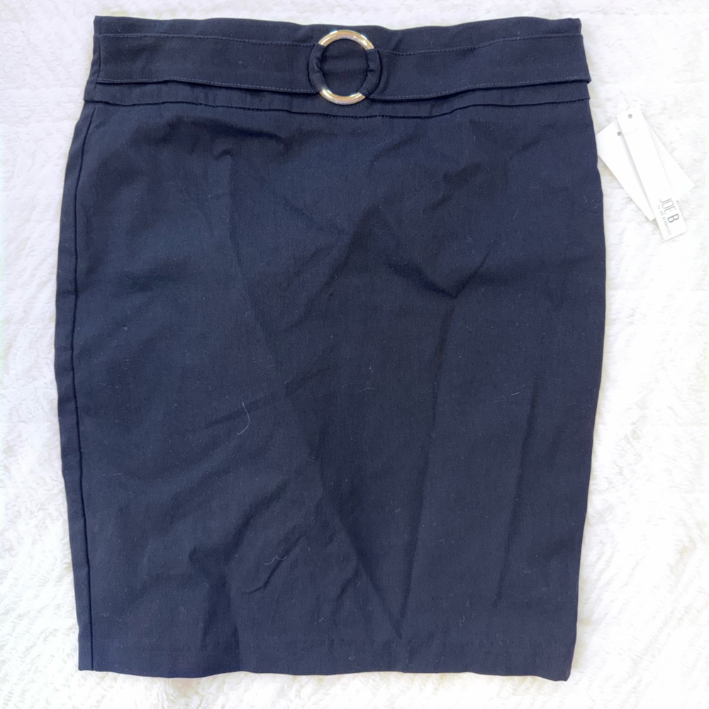 Joe Benbasset Black Mini Skirt with Gold Ring Detail